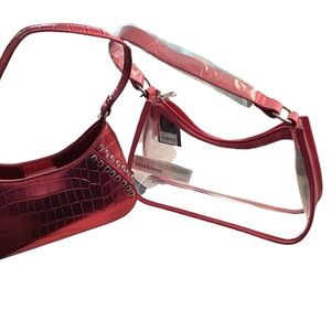 Forever 21 NWT 2 Bag Set: One Pink with Silver & 1 Clear & Pink Concert …